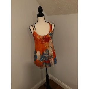 ANTHROPOLOGIE WESTON WEAR VISUAL LANGUAGE MULTI-COLOR TANK TOP - EXTRA SMALL